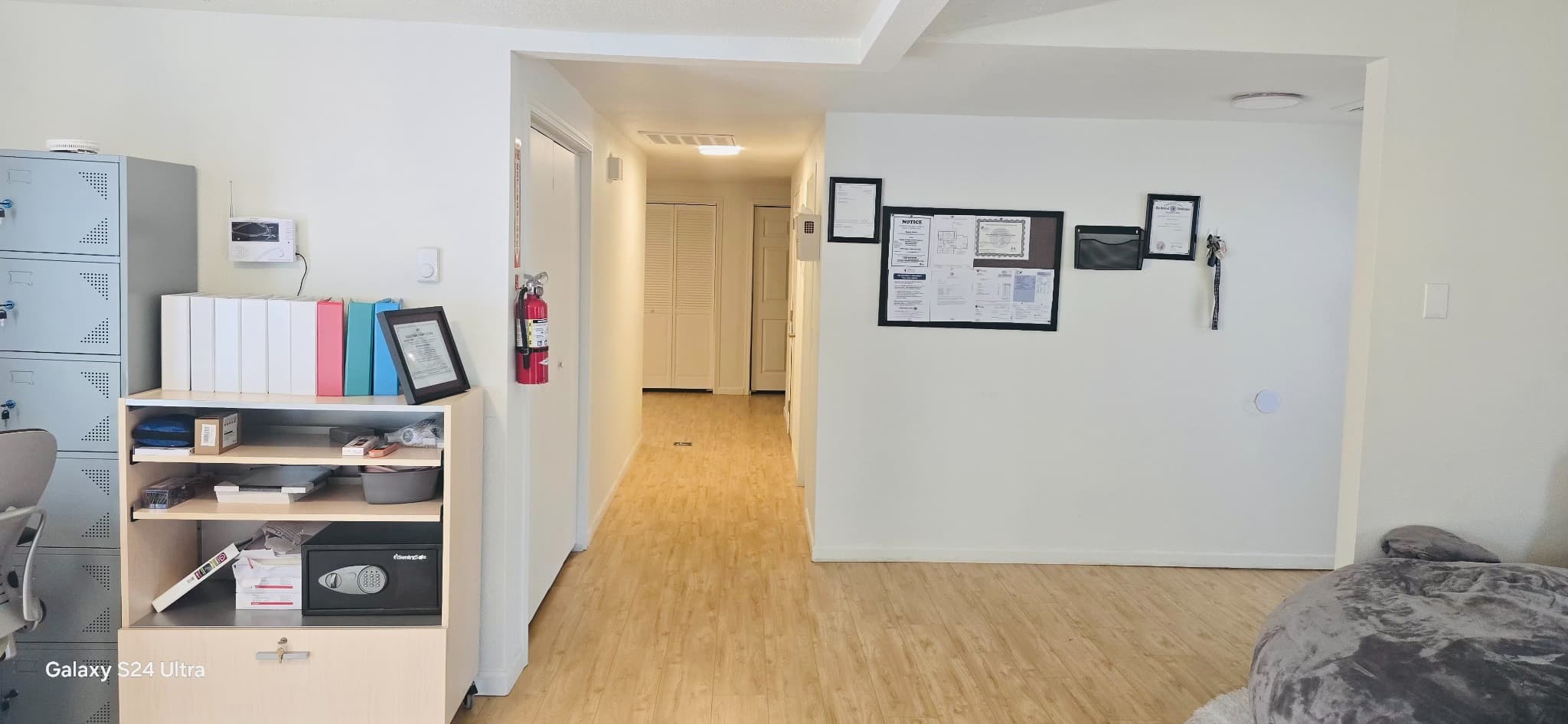 Hallway and posted home information